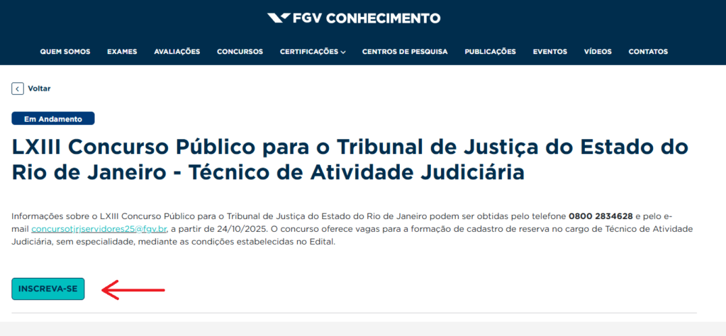 Passo a passo para fazer a inscrição no concurso TJ RJ 2025! 2 segundo passo para fazer a inscrição no concurso tj rj