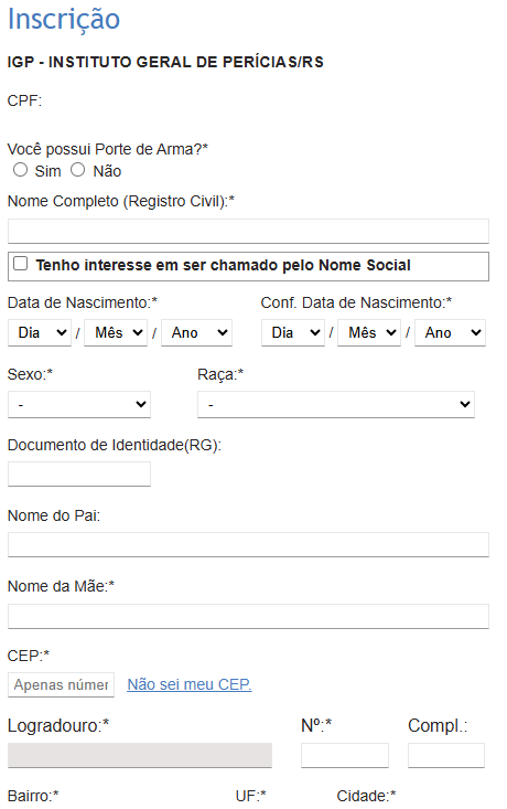 Passo a passo para fazer a inscrição no concurso IGP RS! 2 passo 2 - inscrição no concurso igp rs