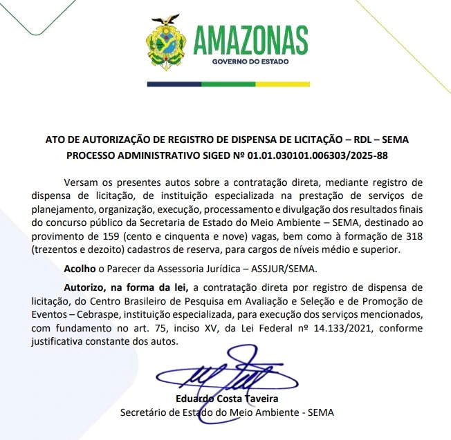 Banca organizadora do concurso Sema AM foi definida!