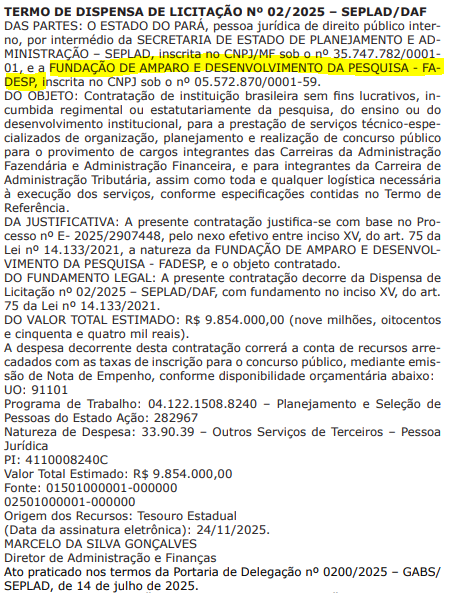 Banca organizadora do concurso Sefa PA!