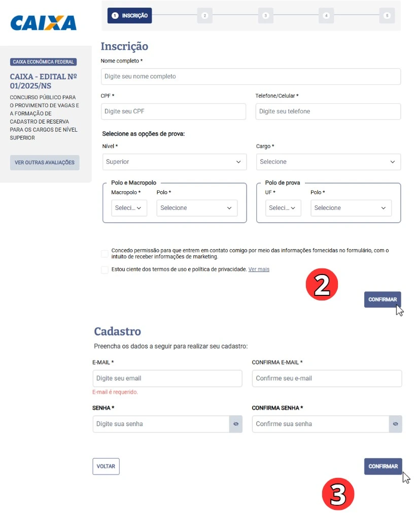 Concurso da Caixa - Passo a passo da inscrição