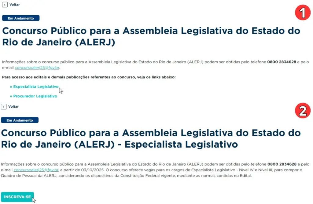 Concurso Alerj Inscrição