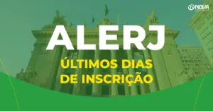 Imagem com fachada da Assembleia Legislativa do Rio de Janeiro e o texto “Concurso Alerj – Últimos dias de inscrição”.