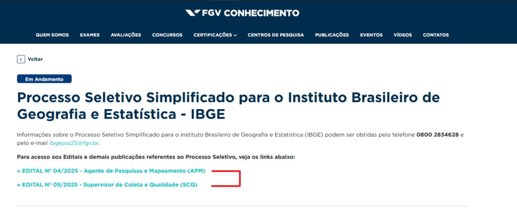 passo 1 para fazer a inscrição no concurso ibge 