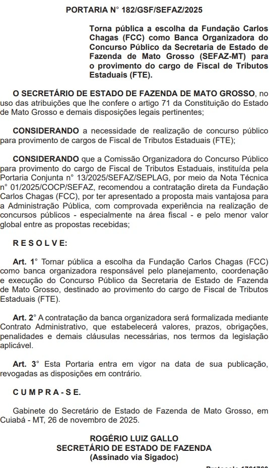 concurso sefaz mt banca