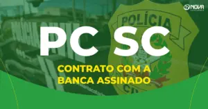 Imagem do brasão e a identificação da Polícia Civil do Estado de Santa Catarina (PCSC) - Concurso PC SC
