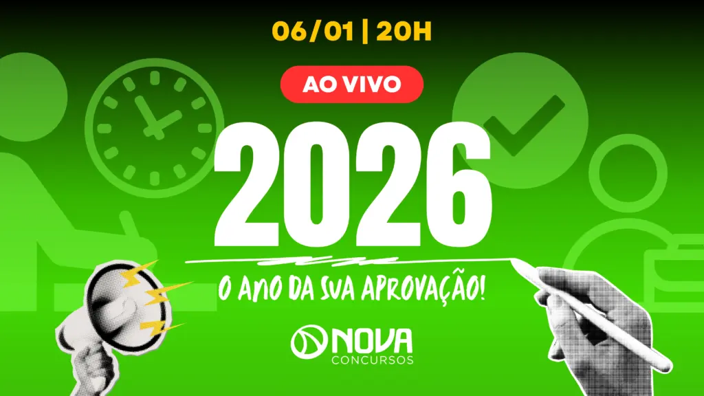 O ano da sua aprovação 2026: AO VIVO, às 20h! Veja as melhores oportunidades do ano!