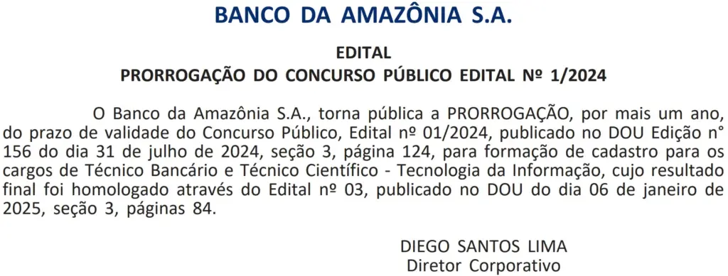 concurso basa prorrogação