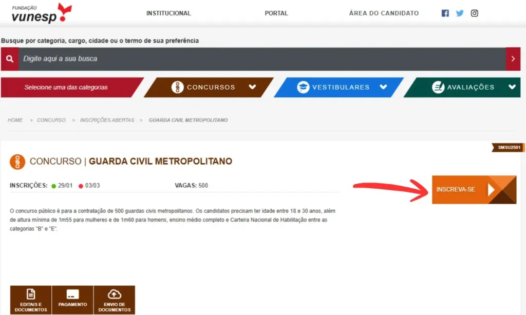 Como fazer a inscrição no concurso GCM SP? Confira o passo a passo! 2 concurso gcm sp inscrição