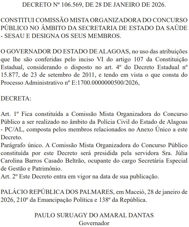 concurso pc al comissão