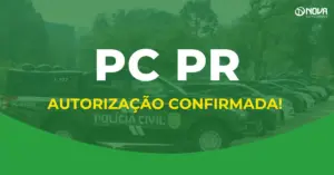 Imagem em tons de verde com viaturas da polícia civil do estado do Paraná - Concurso PC PR