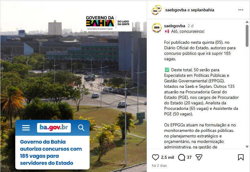 concurso pge ba autorização