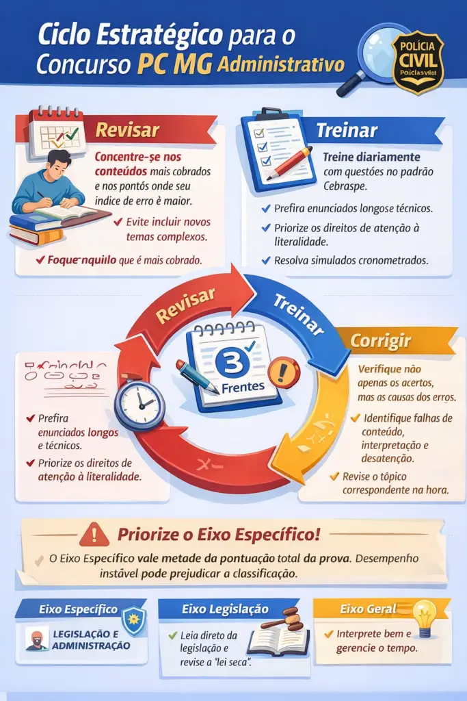 Concurso PC MG Administrativo: Como estudar na reta final? 1 Infográfico PC MG Administrativo