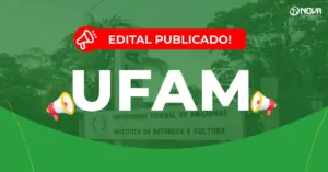 Fachada da Universidade Federal do Amazonas. Texto sobre a imagem Concurso UFAM