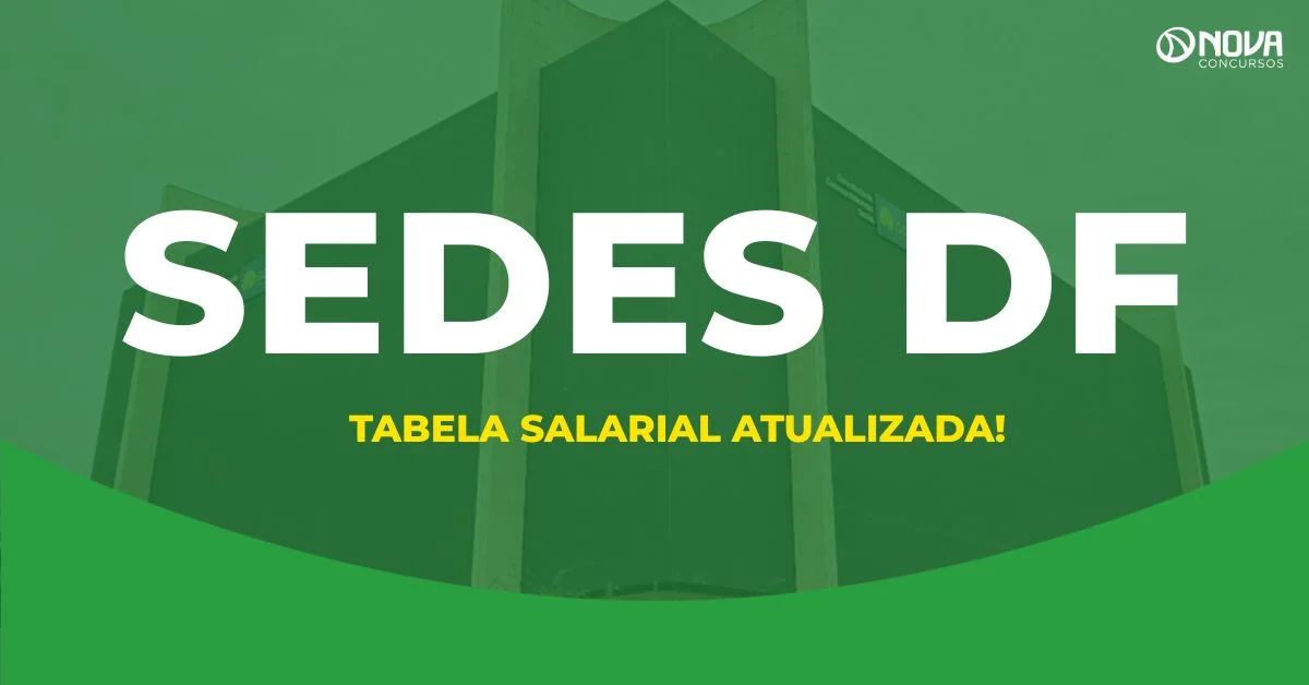 Concurso Sedes DF 2026 tem tabela salarial atualizada; veja os valores!