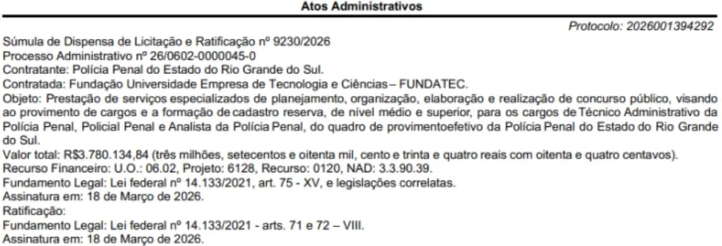Concurso Polícia Penal RS