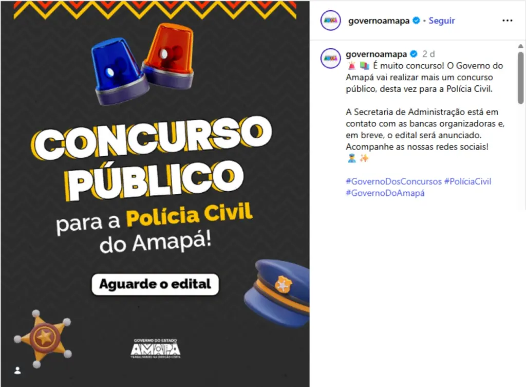 Concurso PC AP 2026: Banca em definição! 1 concurso pc ap banca em definicao