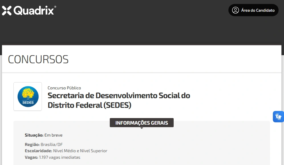 Concurso Sedes DF: Contratação da banca é autorizada! 1 Concurso Sedes DF