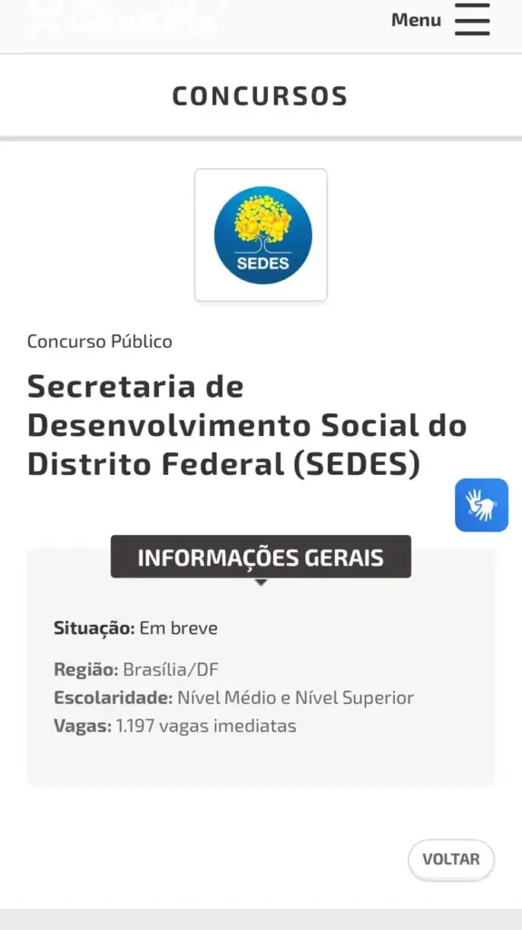 Concurso Sedes DF: Quadrix cria página para publicação do edital! 1 concurso Sedes DF