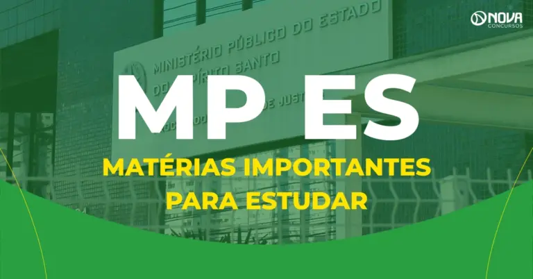 Concurso MP ES 2026: Matérias importantes para estudar!