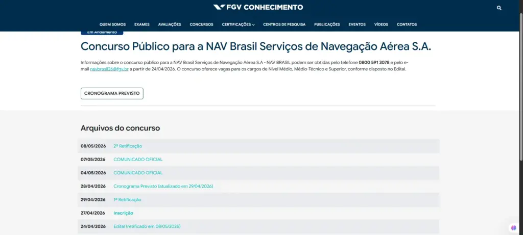 Concurso NAV Brasil 2026: Passo a passo para fazer a inscrição! 1 concurso nav brasil 2026