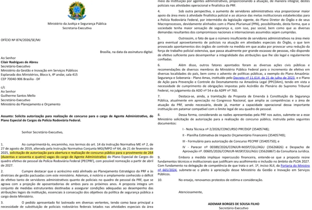 Concurso PRF Administrativo: novo pedido amplia oferta para 264 vagas! 1 Concurso PRF Administrativo pedido