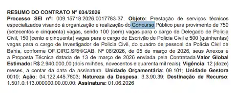 Concurso PC BA 2026: Banca contratada! 750 vagas! 1 image 3