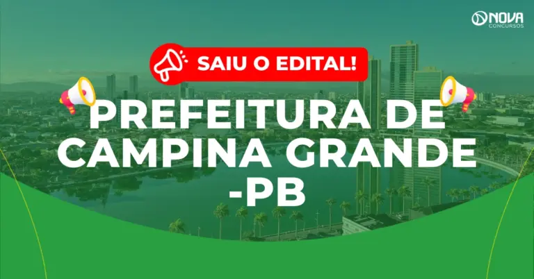 Concurso Prefeitura de Campina Grande PB: 925 vagas para níveis médio e superior!