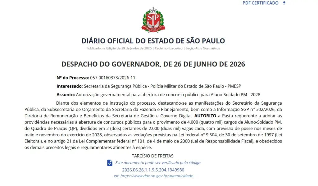 Concurso PM SP Soldado: Inscrições abertas! Novos editais autorizados com 4 mil vagas! 6 concurso pm sp soldado