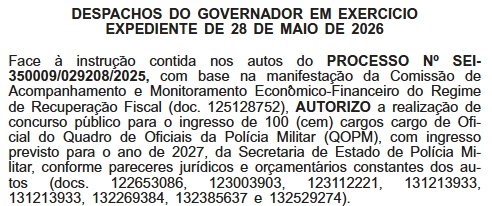 Concurso PMERJ 2027: Edital autorizado com 100 vagas para Oficial! 1 concurso pmerj 2027