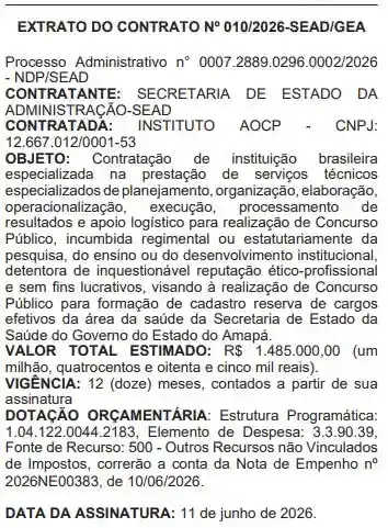 Concurso Sesa AP: Banca organizadora contratada! 1.815 vagas! 1 concurso sesa ap