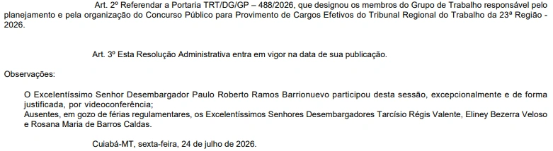 Concurso TRT MT: Autorização publicada! Novo edital em breve! 2 Concurso TRT MT