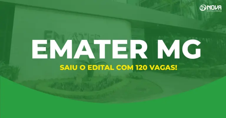 Concurso Emater MG: Saiu o Edital! 120 vagas; confira os cargos!