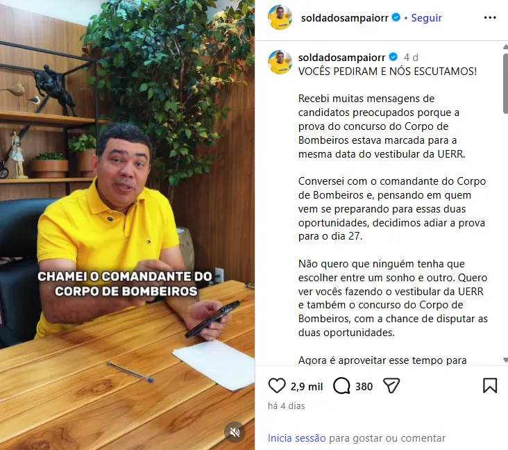 Concurso Bombeiros RR tem cronograma atualizado; veja nova data das provas! 1 concurso bombeiros rr
