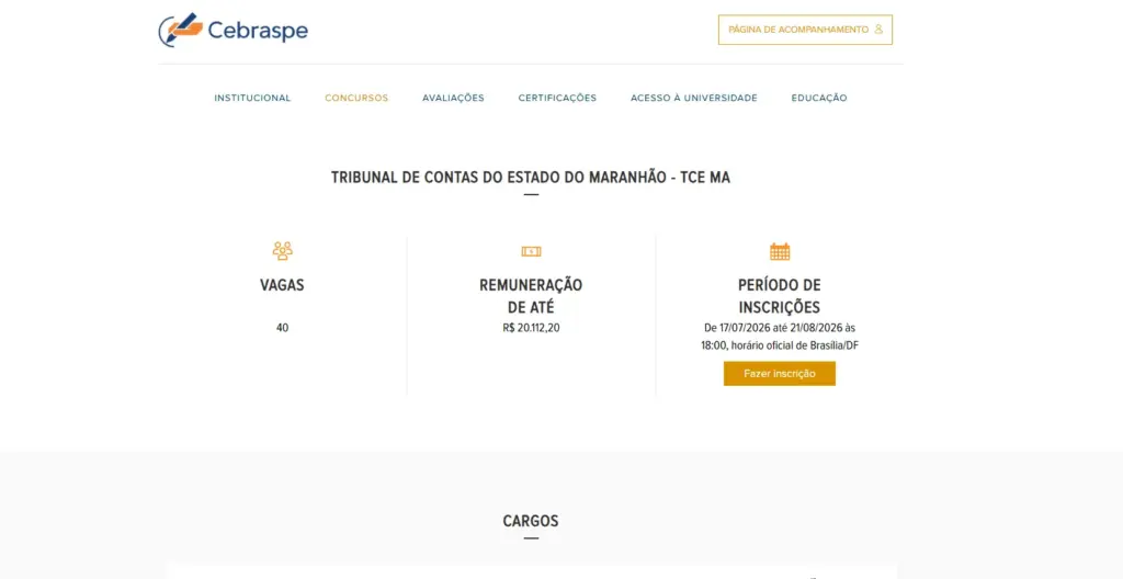 concurso tce ma