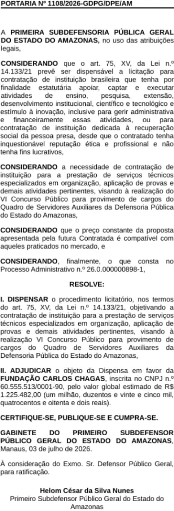 Concurso DPE AM
