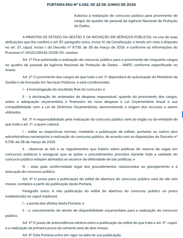 Concurso ANPD