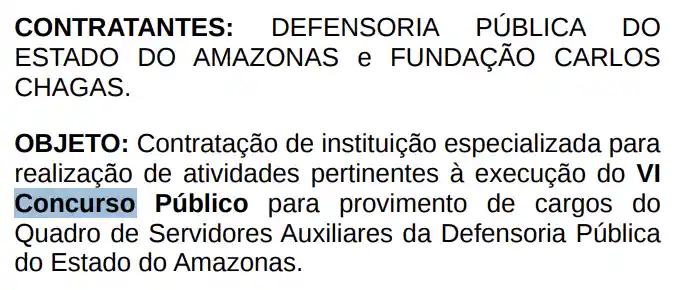 Concurso DPE AM: FCC é a banca! Edital em breve! 1 concurso dpe am
