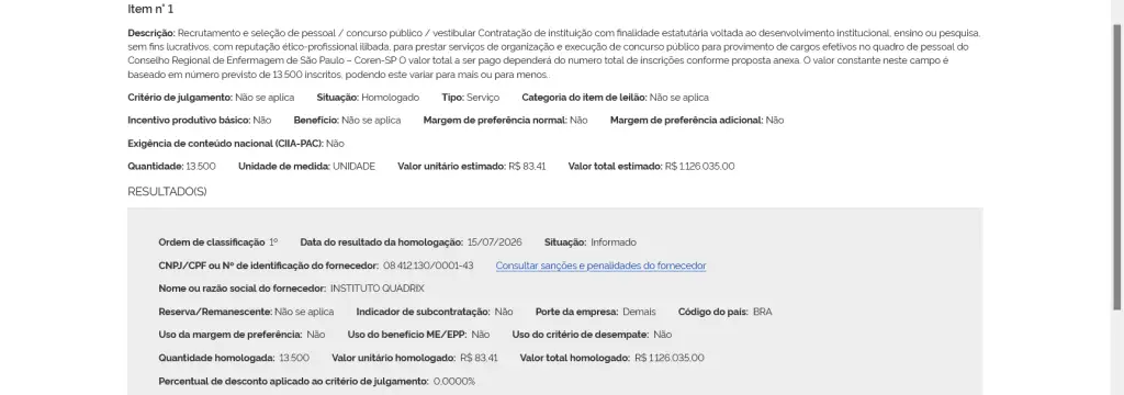 Concurso Coren SP: Banca definida para novo edital com 76 vagas! 1 concurso coren sp