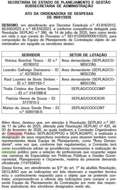 Concurso Seplag RJ: FGV é a banca! Edital iminente! 1 concurso seplag rj