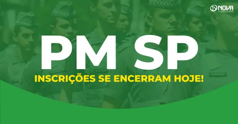 Concurso PM SP 2026: 2.000 vagas; inscrições terminam hoje (21)