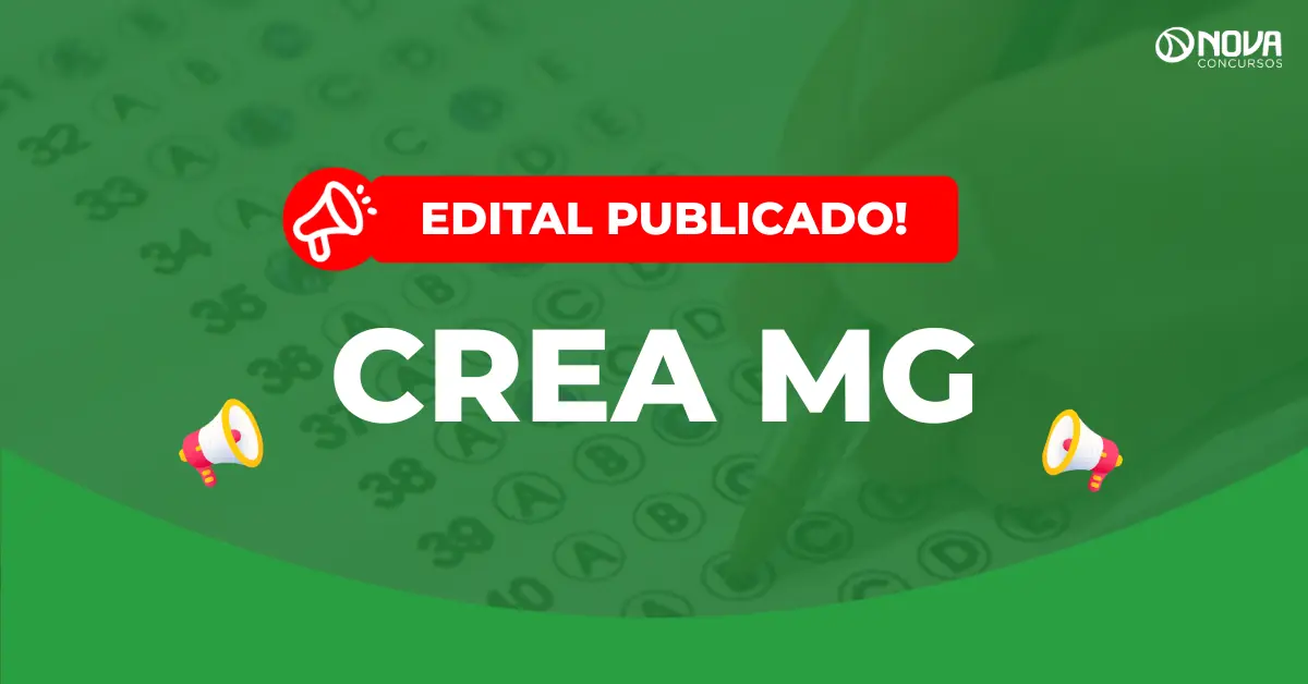 Concurso CREA MG 2026: Último dia de inscrições! Até R$ 13,6mil!