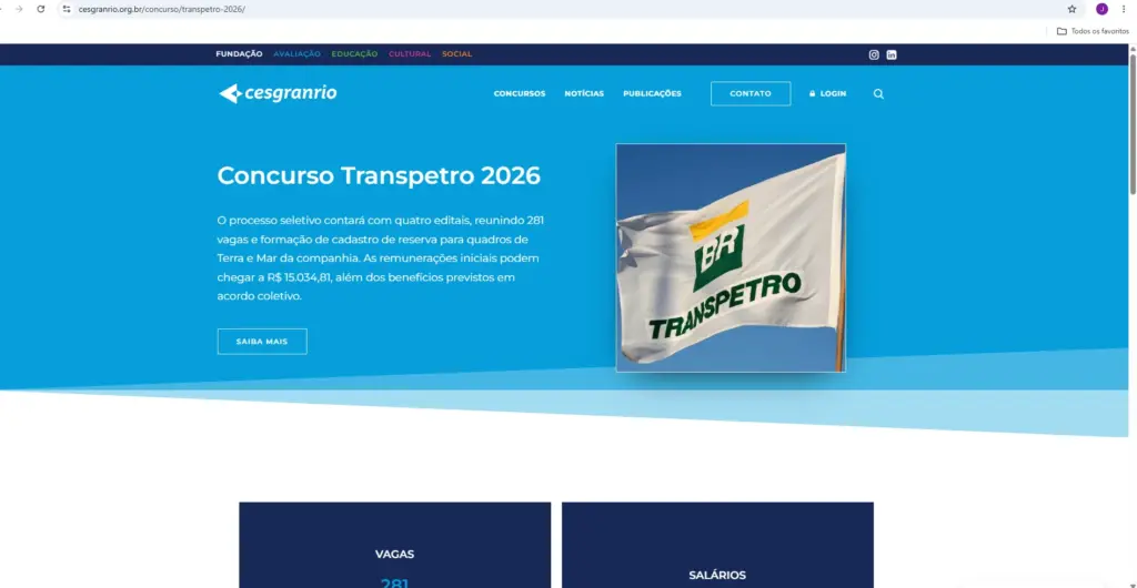 Concurso Transpetro 2026 inscrição: confira o passo a passo! 2 concurso transpetro 2026