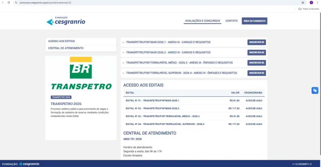 Concurso Transpetro 2026 inscrição: confira o passo a passo! 4 concurso transpetro 2026
