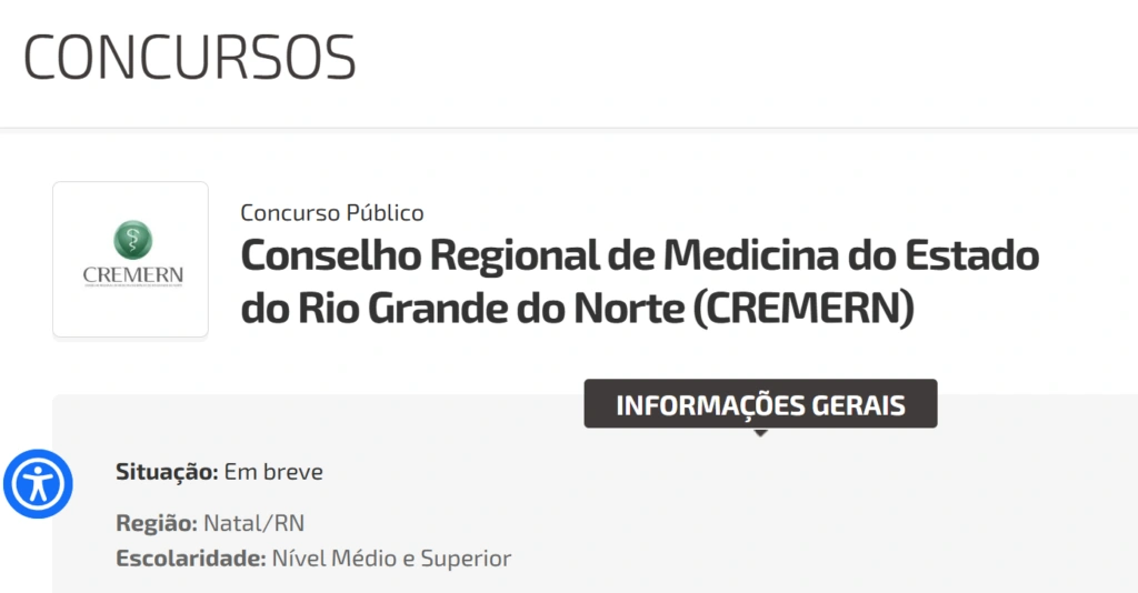 Concurso CREMERN: novo edital avança e será organizado pelo Quadrix! 1 concurso cremern
