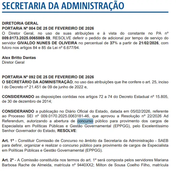 Concurso EPPGG BA: Contrato com a Cesgranrio é assinado! 2 concurso eppgg ba