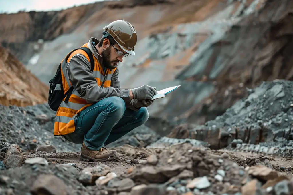 Concurso ANP: MGI autoriza convocação de 50 aprovados 1 Especialista em geologia analisando rochas