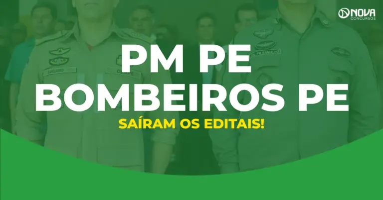 Edital PM e Bombeiros PE é publicado com 1.890 vagas