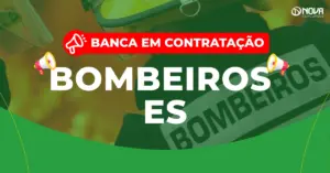 bombeiro paramentado olhando fogo a sua frente Concurso Bombeiros ES
