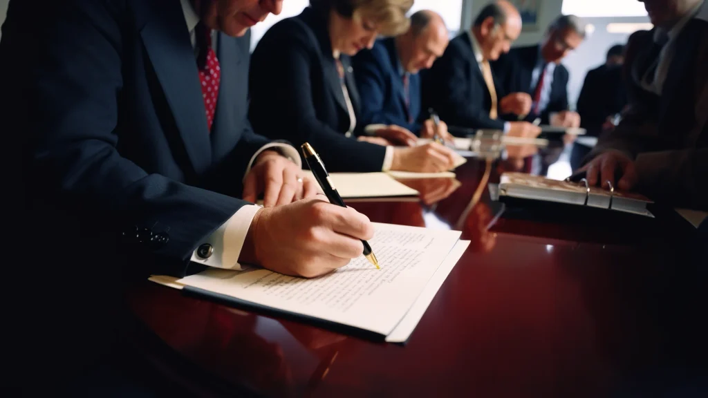servidores assinando documentos representam concurso pge ba banca contratada